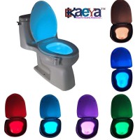 OkaeYa-Toilet Seat Bowl Night Light with LED Sensor Motion Activated Battery Glow for Bathroom (Multicolored)